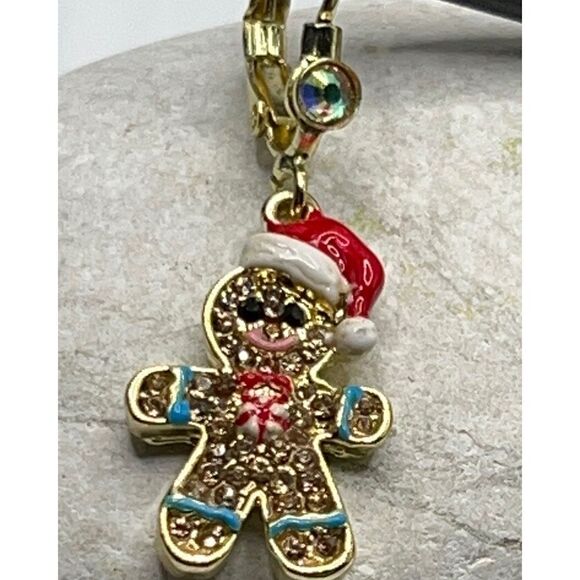 Kirks Folly Gingerbread Jingle Boy Earrings - Picture 2 of 8